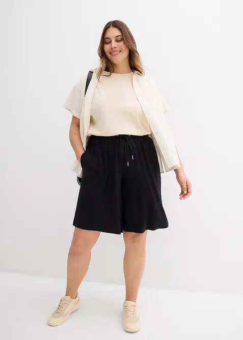 Jerseybermudas av viskos med mjukt fall, bonprix