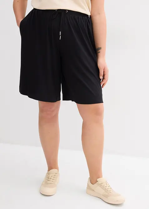 Jerseybermudas av viskos med mjukt fall, bonprix