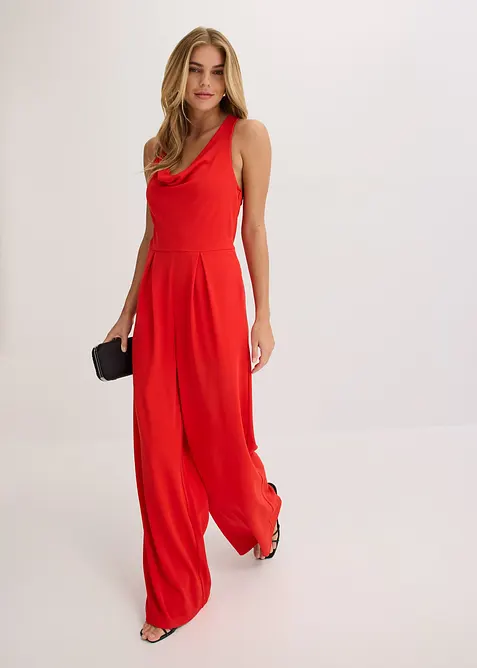 Jumpsuit med draperad ringning, bonprix