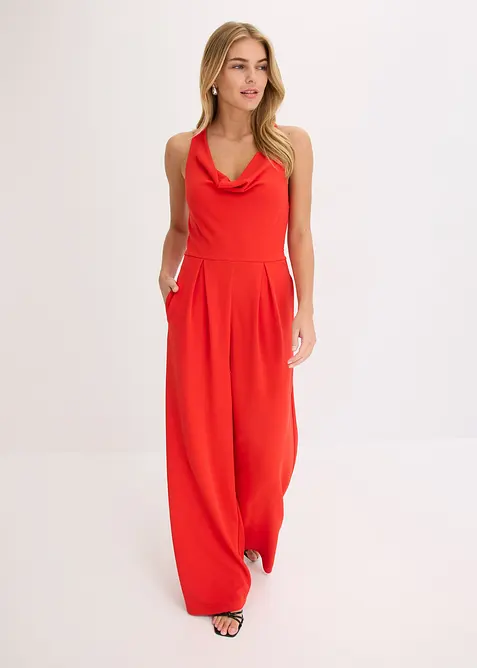 Jumpsuit med draperad ringning, bonprix