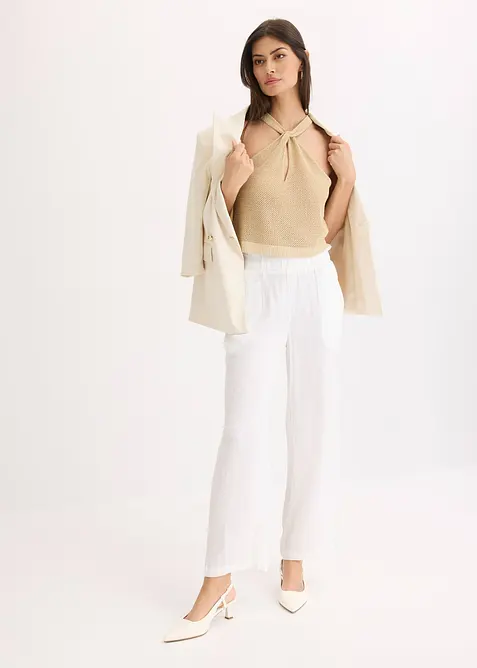 Stickat linne med glittrande effekt, bonprix