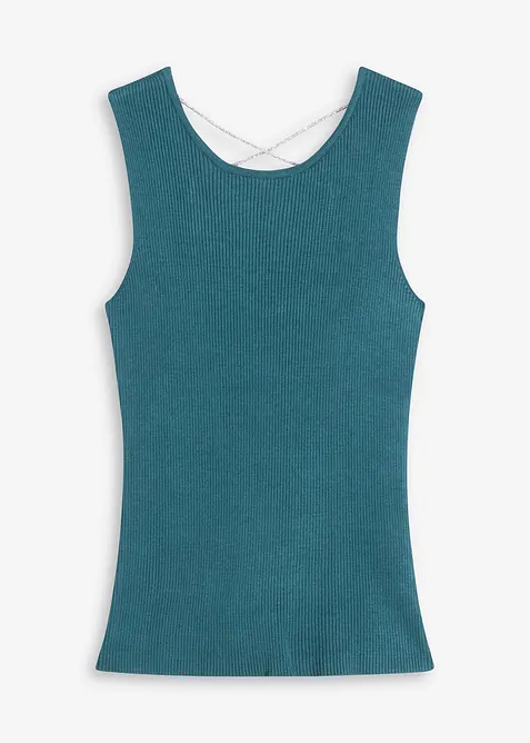 Stickat linne med glittrande band, bonprix