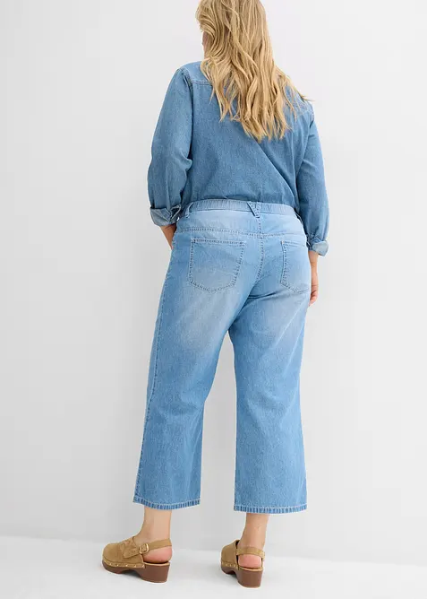 Straight Jeans Mid Waist med bekväm midja, cropped, bonprix