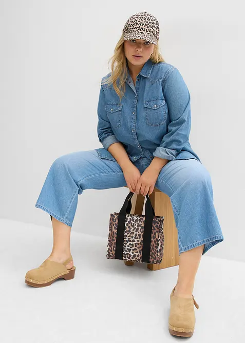 Straight Jeans Mid Waist med bekväm midja, cropped, bonprix