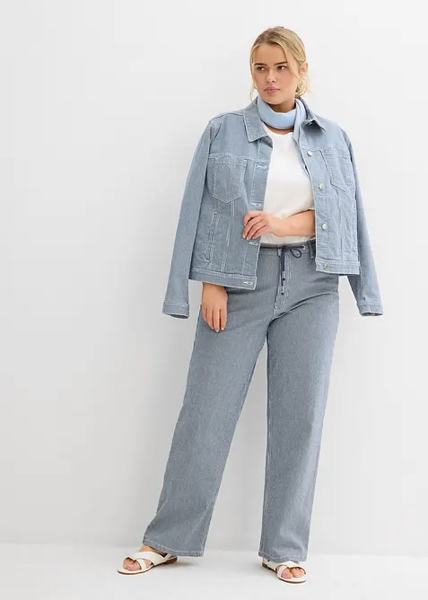 Straight Jeans, High Waist, med r&auml;nder, bonprix