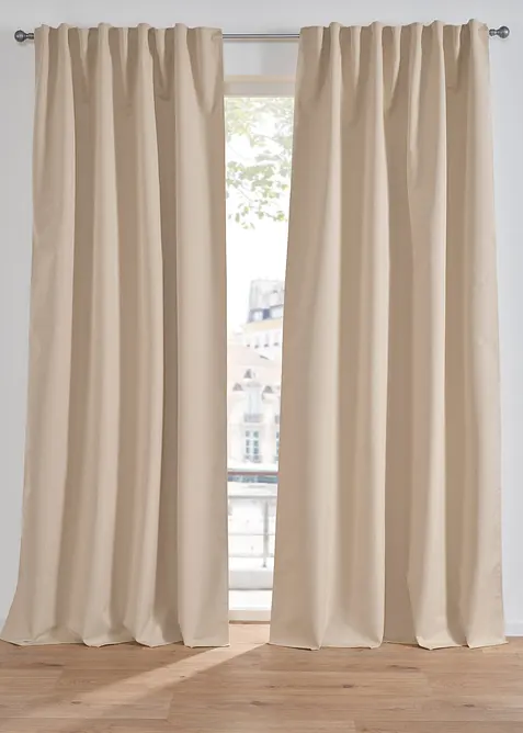 Mörkläggande gardinlängd med struktur (1-pack), bonprix