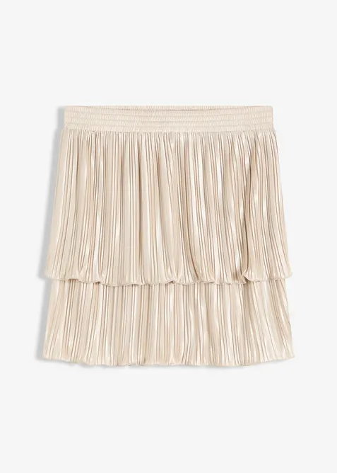 Plissérad minikjol, bonprix