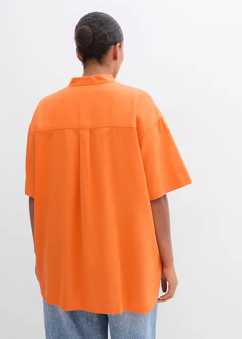 Skjortblus i tunn bomullsmix, bonprix