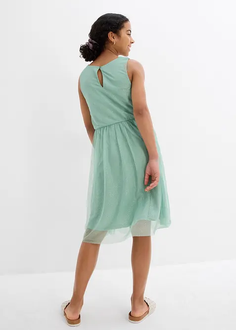 Mellanl&aring;ng kl&auml;nning med spetsbes&auml;ttning f&ouml;r barn, bonprix