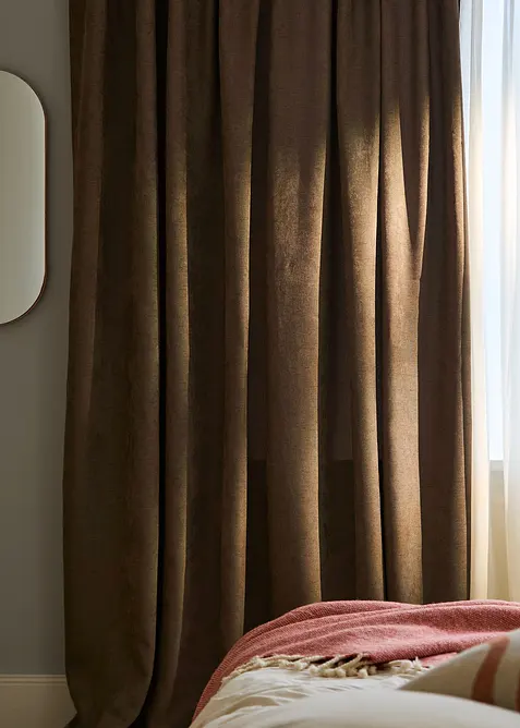 M&ouml;rkl&auml;ggande gardinl&auml;ngd med l&auml;tt struktur (2-pack), bonprix