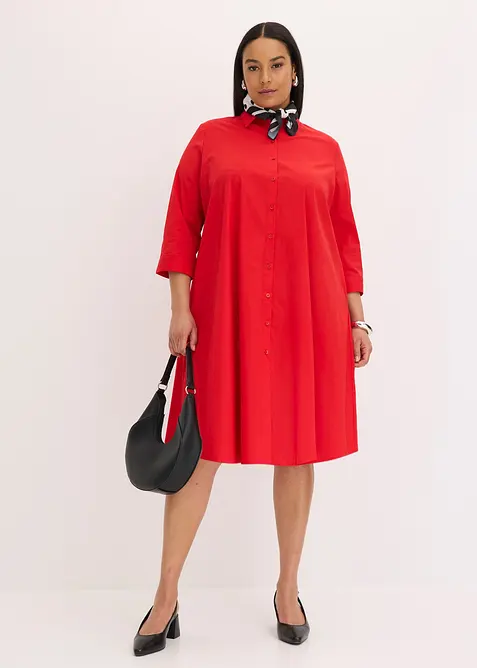 Skjortklänning med bomull, bonprix