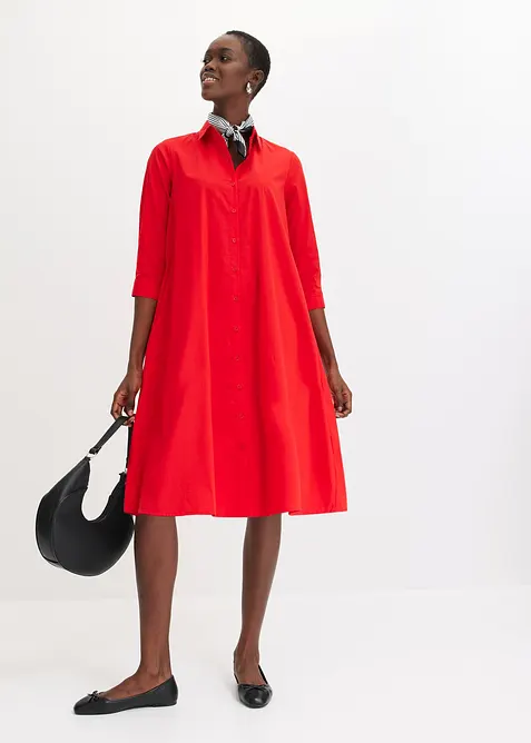 Skjortklänning med bomull, bonprix