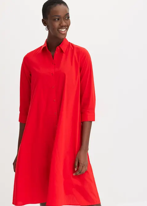 Skjortklänning med bomull, bonprix