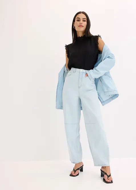 Blus med volanger, bonprix