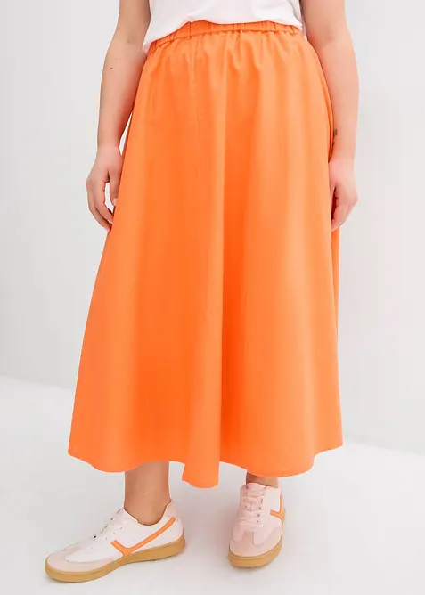 Mellanl&aring;ng kjol i linnemix, bonprix