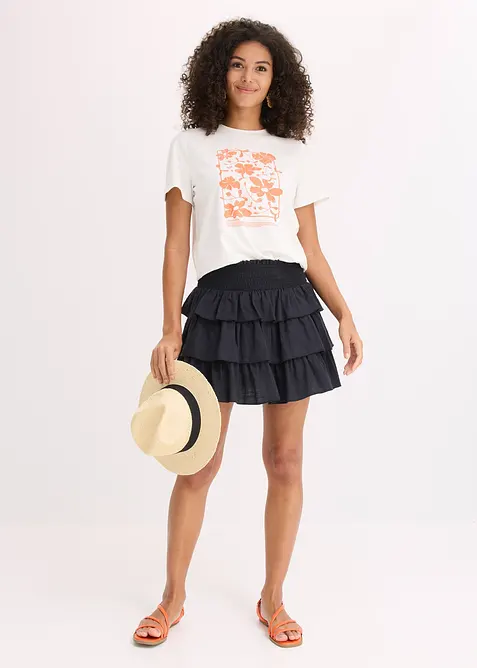 Minikjol i ren bomull, bonprix