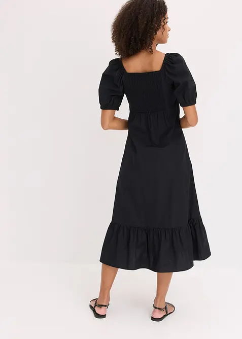 Mellanlång klänning i ekologisk bomull, bonprix