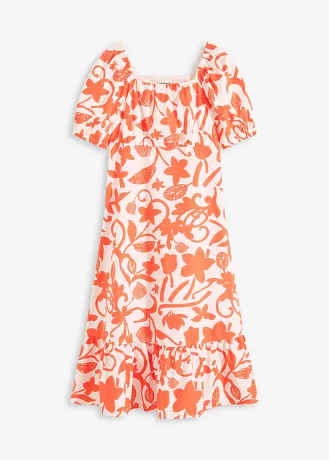 Mellanlång klänning i ekologisk bomull, bonprix