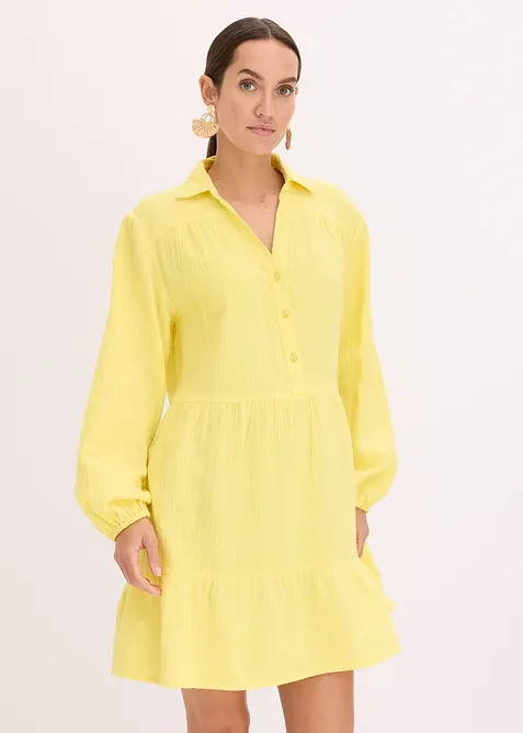 Kort muslinklänning med våder, bonprix