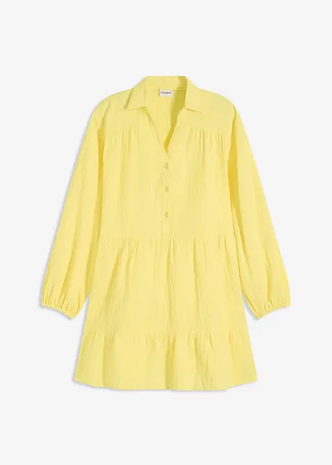 Kort muslinklänning med våder, bonprix