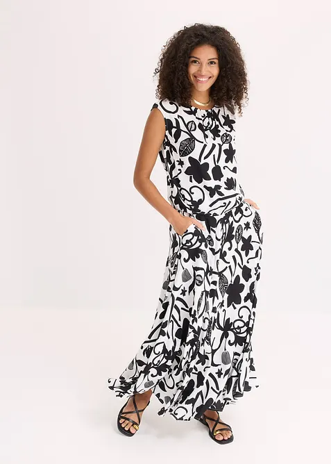 Bluslinne i kort modell av f&ouml;ljsam viskos, bonprix