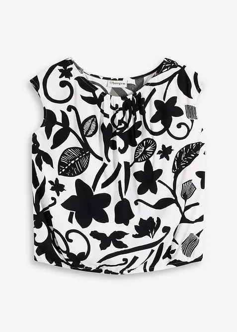 Bluslinne i kort modell av f&ouml;ljsam viskos, bonprix