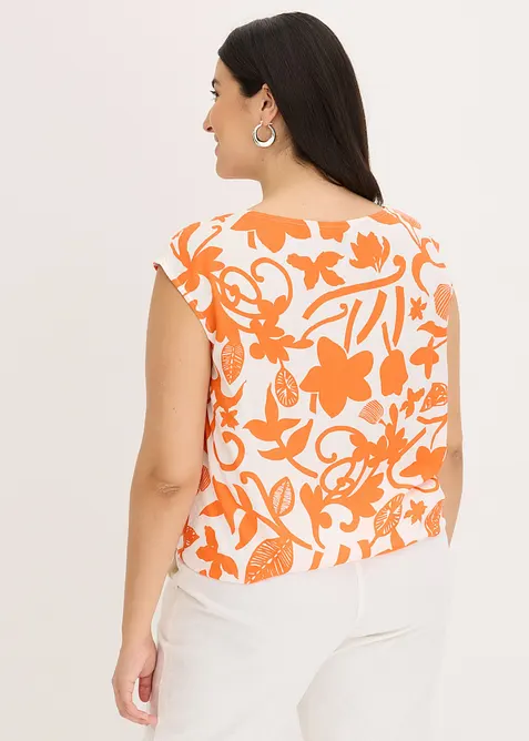 Bluslinne i kort modell av f&ouml;ljsam viskos, bonprix