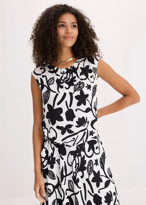 Bluslinne i kort modell av f&ouml;ljsam viskos, bonprix