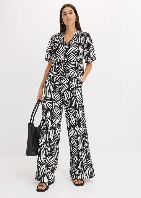 Palazzobyxa med bekv&auml;m midja, bonprix