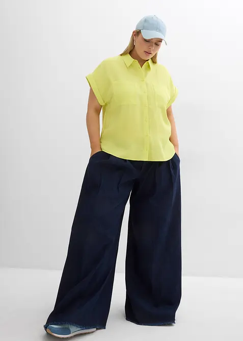 Skjortblus i följsam lyocellmix, bonprix