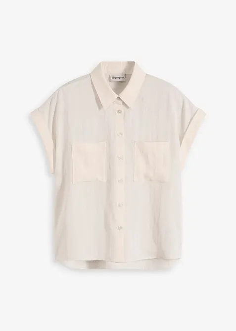 Skjortblus i följsam lyocellmix, bonprix