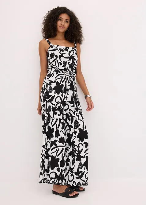 M&ouml;nstrad jumpsuit i jersey med struktur, bonprix