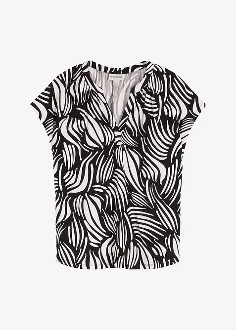 Topp med V-ringning i mjuk viskosmix, bonprix