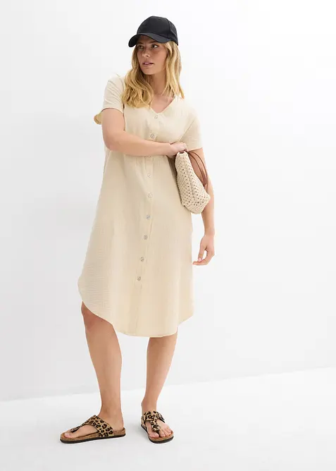 Blusklänning i mjuk muslin, bonprix