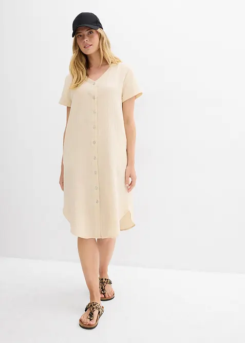 Blusklänning i mjuk muslin, bonprix