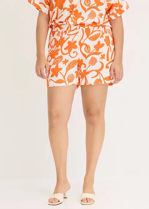 M&ouml;nstrade shorts i f&ouml;ljsam viskos, bonprix