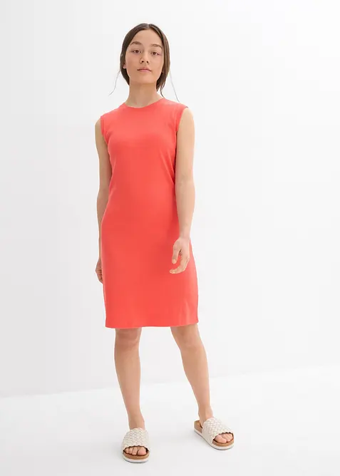 Figurnära jerseyklänning för barn i ren ekologisk bomull, bonprix