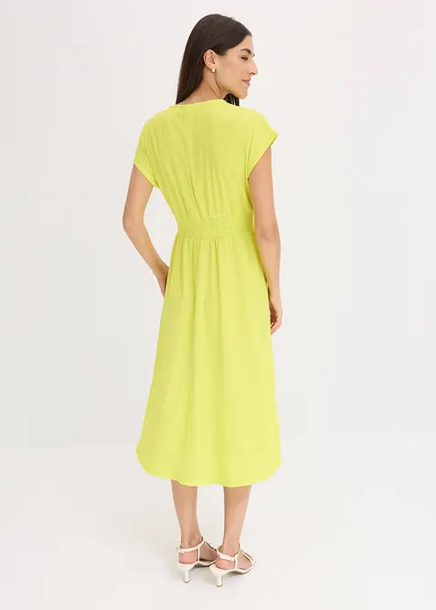 Jerseyklänning i luftig kräpp, bonprix