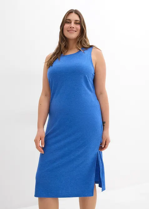 Ribbad kl&auml;nning av viskosmix med mjukt fall samt med sidslitsar, bonprix