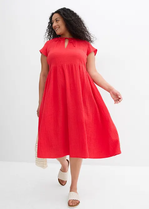 Klänning av mjuk muslin, bonprix