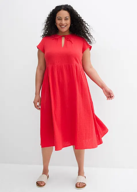 Klänning av mjuk muslin, bonprix