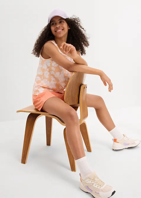 Linne och shorts för barn i ekologisk bomull med stretch (2 delar), bonprix