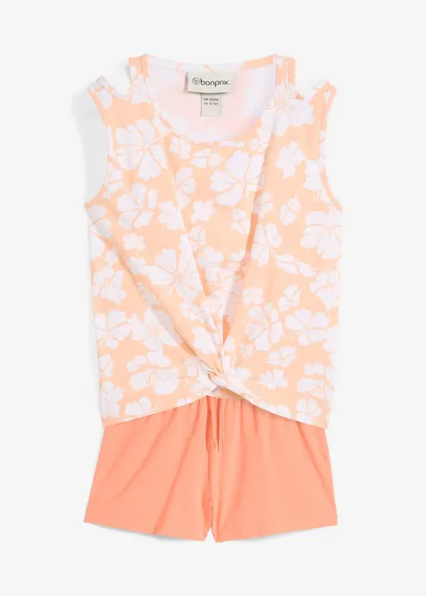 Linne och shorts för barn i ekologisk bomull med stretch (2 delar), bonprix