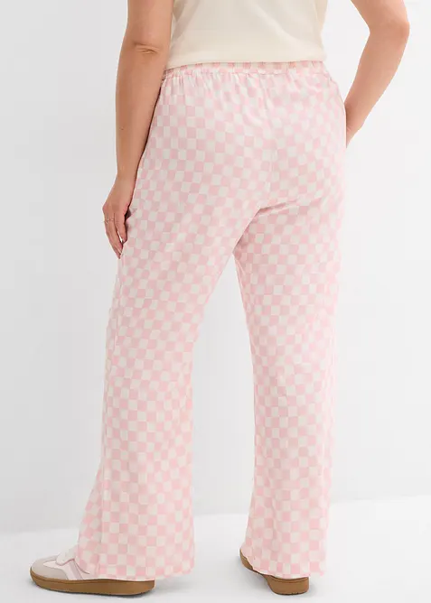 Rutig vid byxa av viskos med mjukt fall, bonprix