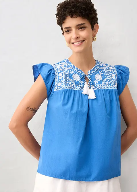 Tunika med sidenandel och broderi, bonprix