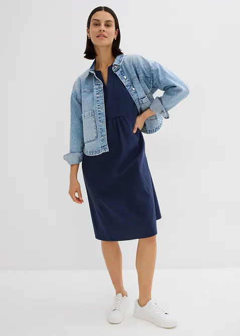 Kn&auml;l&aring;ng tunikakl&auml;nning med fickor och linne, bonprix