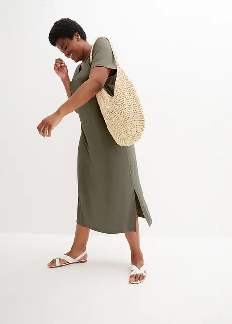 Jerseykl&auml;nning i f&ouml;ljsam viskos, bonprix