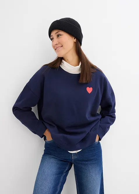 Mamma-/amningssweatshirt i ekologisk bomull, bonprix
