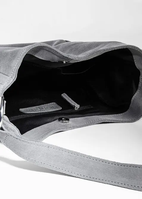 Skinnväska i mocka med dekorativ rem, bonprix