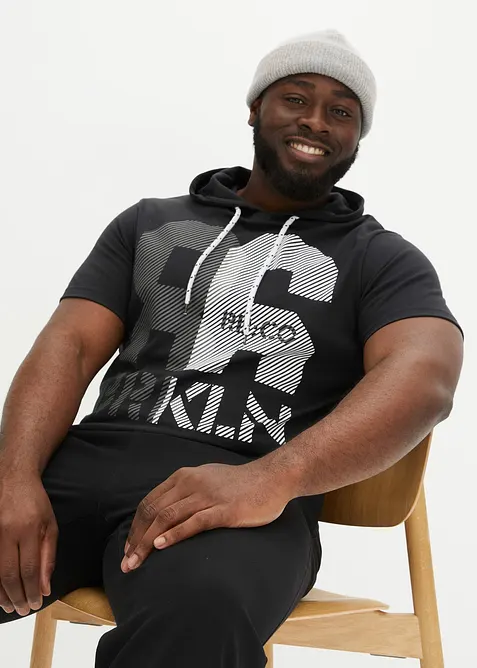 T-shirt med luva i tungt material, bonprix